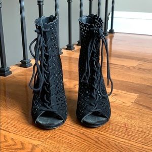 Forever 21 Black Lace Up Heels